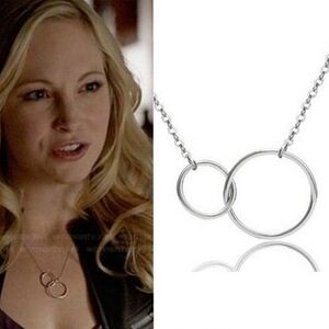ASO Vampire Diaries Caroline Forbes Silver Circles Necklace